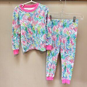 Lilly Pulitzer X Pottery Barn Kids Pajama Set Size 6 Colorful Print Cotton Blend